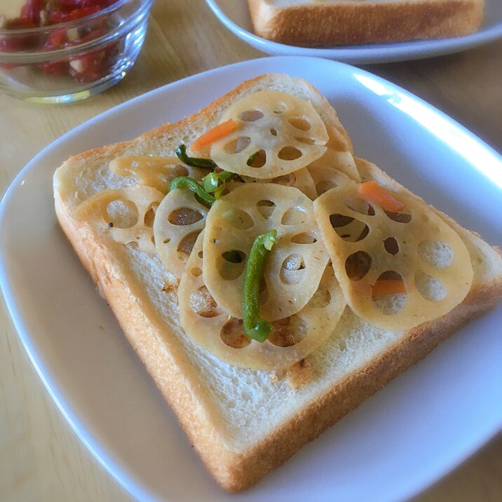リメイクレシピ☆きんぴら蓮根のトースト